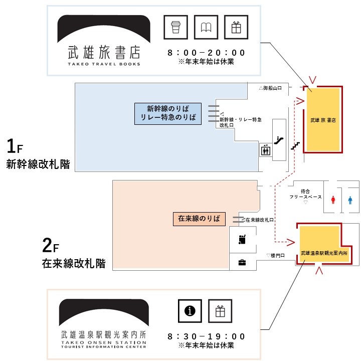 JR武雄温泉駅の構内図